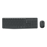 Kit De Teclado E Mouse Sem Fio Logitech Mk235 Pt Br Preto 