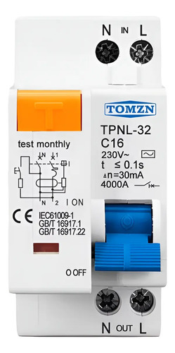 Interruptor Disyuntor Diferencial Fuga\u002Ftierra 120v 1p+n Rcbo | Envío gratis
