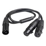 Cable Xlr-macho A (2) Xlr-hembra 0.5 Metros, 5 Piezas