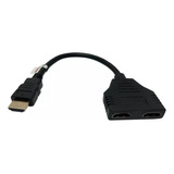 Divisor Extensor Splitter Hdmi Macho Para 2 Cabos Fêmeas 1x2