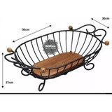 Fruteira Ferro E Madeira Rústica Redonda  Mesa Cozinha