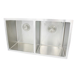 Tarja Submontar Doble 78x45x23cm Inox304 Satinado Calibre 18