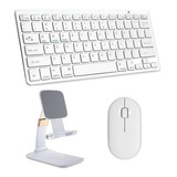 Teclado E Mouse Bluetooth, Suporte Para Tablet 10.5 Branco