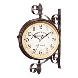 Reloj De Pared Giratorio Retro, Reloj De Pared De Doble Cara