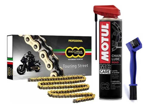 Kit De Cadena Regina Y Lubricante C2 Motul 428x136