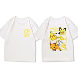 Camiseta De  Estampado De Algodón Pikachu Raichu Lindo