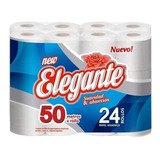 Papel Higiénico Elegante Blanco 50 Mts X 24 Rollos Bolsón