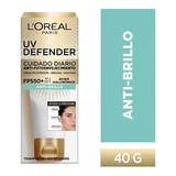 Loreal Paris Uv Defender Crema Anti Brillo Fps50 40g S/color