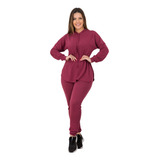 Conjunto Feminino Lanzinha Moda Capuz Frio Inverno Quentinho