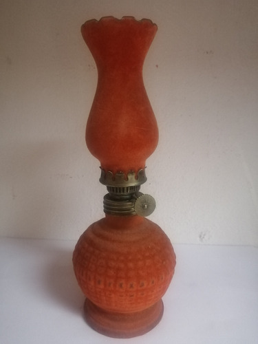 Lámpara Antigua De Cristal Parafina Alcohol Vintage 