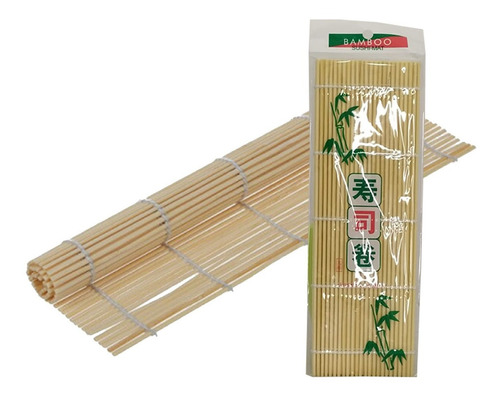 Set X10 Esterilla Plana Individual Sushi Bambu 24 X 24 Cm