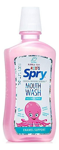 Enjuague Bucal Sin Alcohol De Xylitol Spry Para Niños, Chicle Natural - 16 Fl Oz