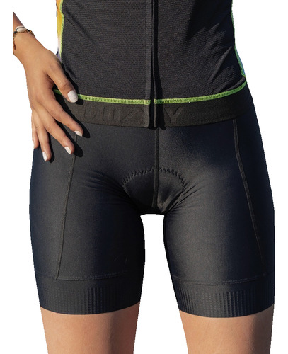 Calza De Ciclismo Dama C/ Badana Roadpro, Negro - Cozy Sport