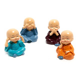Buda Budinhas  Sábios Monges Bebês  Conjunto 4 Peças 5,5 Cm