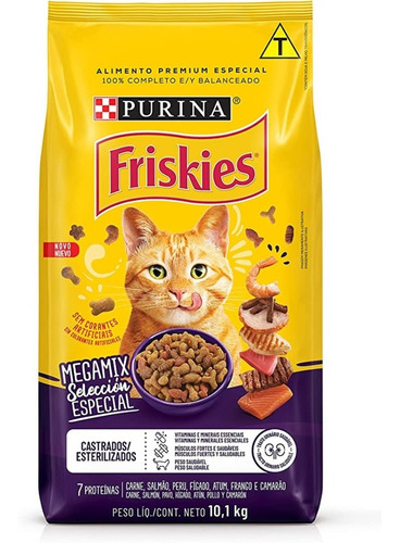 Friskies Megamix Ração Para Gatos Castrados Adultos 10,1kg