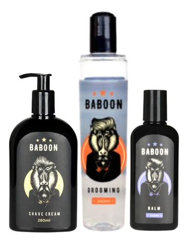 Kit Produtos Baboon - Grooming + Shave Cream + Balm