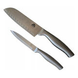 Set Cuchillos Kingsta X2 Acero Inoxi Santoku Cuchillo Chico