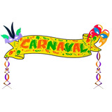 Faixa Enfeite Carnaval Colorida Folia 100cmx45cm - Piffer