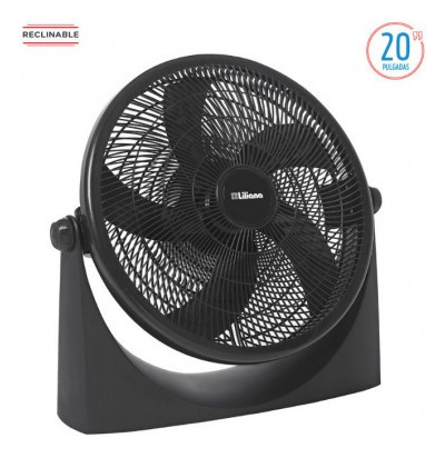 Ventilador Con 5 Aspas Liliana Reclinable Turbo Negro