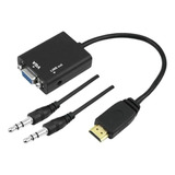 Cabo Conversor Adaptador Hdmi Para Vga Com Saída P2 Áudio