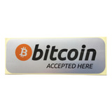 10 Sellos Adhesivos Bitcoin Accepted Here 14.5x5.5cm