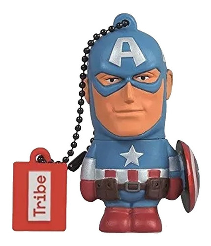 Memoria Usb Flash 2.0 32 Gb Personaje Coleccionable 3d Tribe Color Capitan America