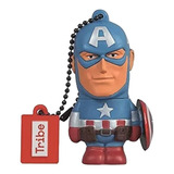 Memoria Usb Flash 2.0 32 Gb Personaje Coleccionable 3d Tribe Color Capitan America