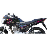 Calcos Honda New Titan Cg 150 Moto Negra - Var. Magenta