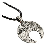 Collar Luna Vikingo Aguila Cuervo Nordico Eslavo 40x35mm