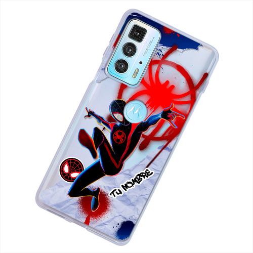 Funda Para Motorola Spiderman Miles Con Tu Nombre