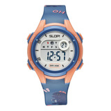 Reloj De Pulsera Slop Para Niño Sw8215k5 Print Dinosaurios Color De La Correa Azul