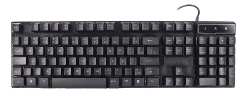 Teclado Usb Com 3 Cores De Led Gamer Digitação Anti Ghosting