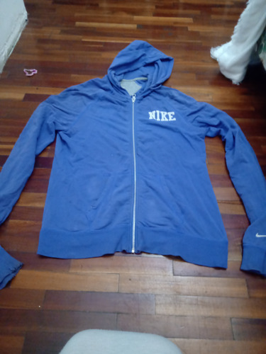 Buzo Campera Nike Violeta T L Capucha Algodón Cierre