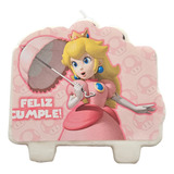 Vela Princesa Peach Cotillón Cumpleaños Mario Bros 