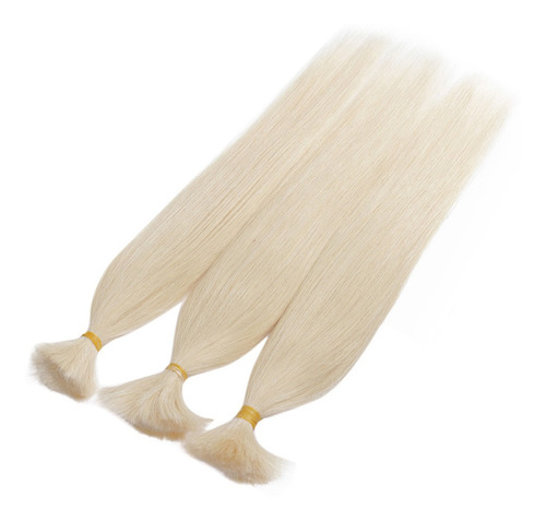 100g 35cm Cabello Humano Voluminoso Oro Blanco #6