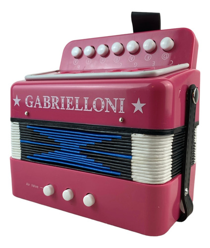 Acordeon Infantil De Plastico 7 Botones 3 Bajos Gabrielloni 