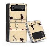 Funda Resistente Para Samsung Z Flip 3 Cat White