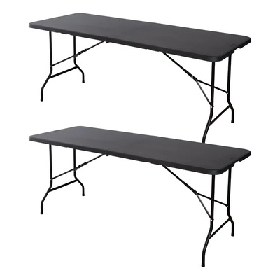 Mesa Plegable Negra De 180 Cm - De 2 Color Negro | Meses sin interés