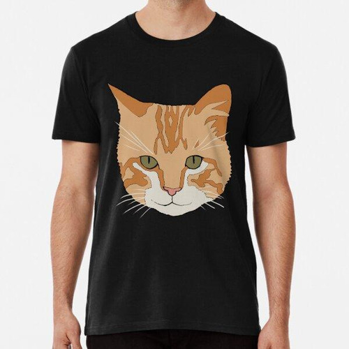 Remera Gato Atigrado Naranja Con Ojos Verdes Algodon Premium