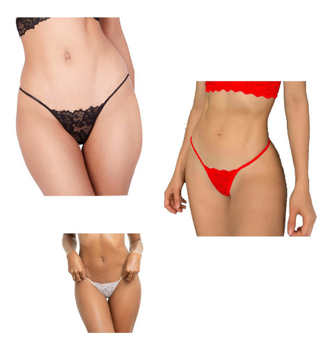 Tanga Brasilera Lenceria Erotica Set X 3 Unidades