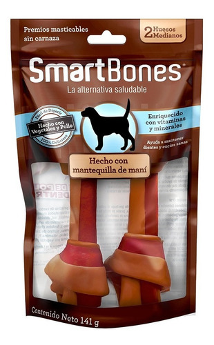 Osso P/ Cães Smartbones Manteiga De Amendoim Médio C/ 2 Unid