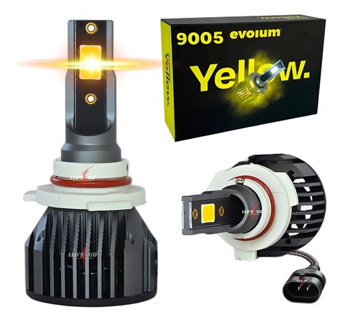 Focos Led Para Auto Luz Amarilla 11000lm Kit Faros Ambar