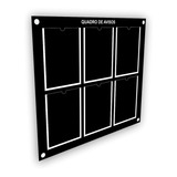 Quadro De Aviso E Gestão C/ 6 Displays A4 De Acrílico Preto