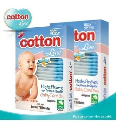 Haste Flexível Cotton Line Girl/boy Com 75 Unidades