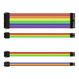 Cable Extensión Rainbow Pci-e 24 4+4 8 6 Pin Atx Cpu Gpu 