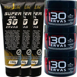 Kit 3 Gel 30 Ervas Power 300g + 3 Super Gel 30 Ervas 150g