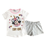 Pijama Niñas Manga Corta Disney Minnie Mouse Orig Mundomania