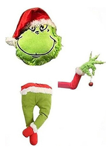 Decoración De Árbol De Navidad De Peluche Grinch De Pelo Lar