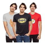 Kit 4 Camisetas Blusas Super Heróis Curta Queima Estoque