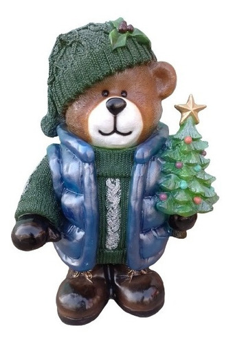 Oso Decorativo Navideño Figura Resina Navidad Grande 60 Cm